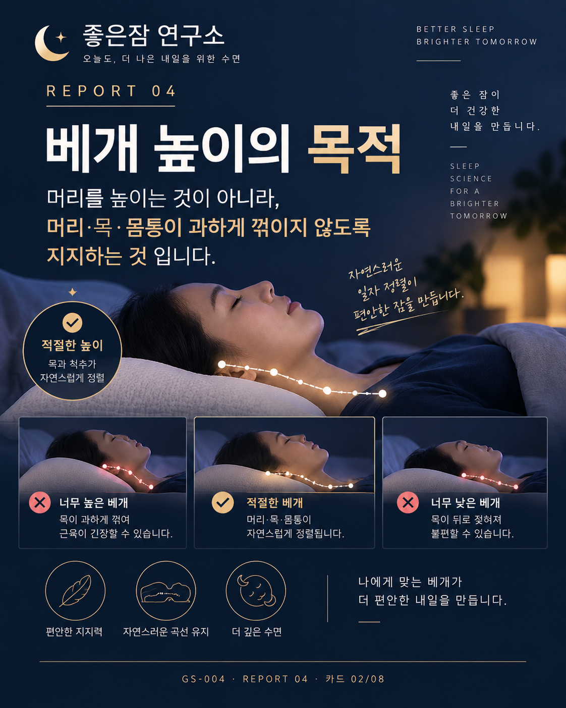REPORT 04 카드 2/8: 내게 맞는 베개 높이 찾기